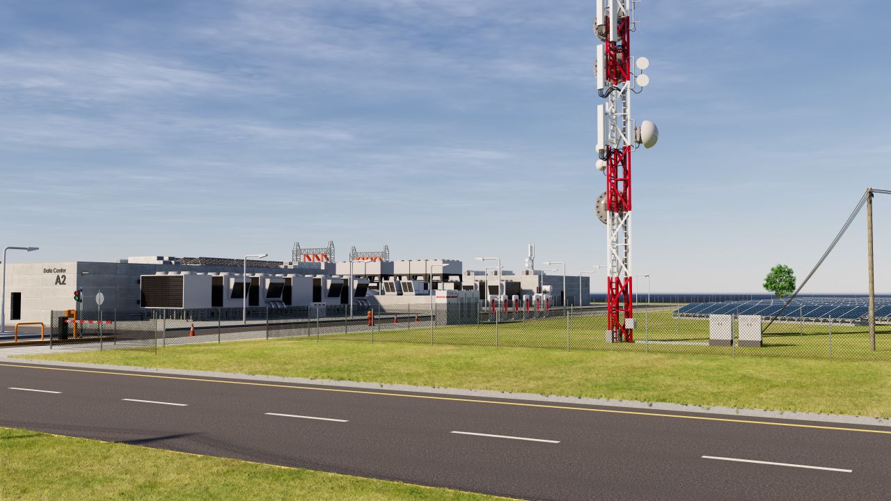 Data Center With Interior and Landscape 3d models