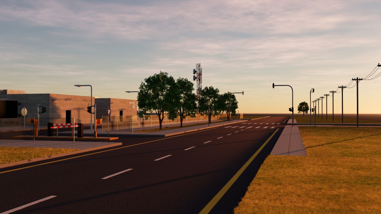 Data Center With Interior and Landscape 3d models