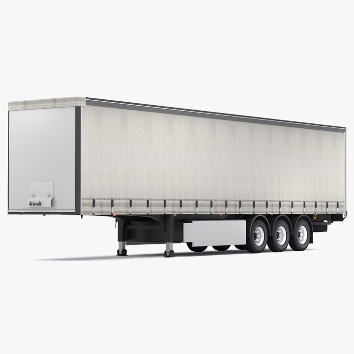 Semi Trailer Curtainsider 3d models