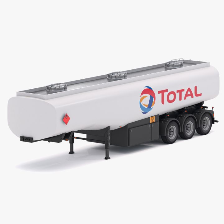 Total Fuel Semi Tank Trailer 3d models